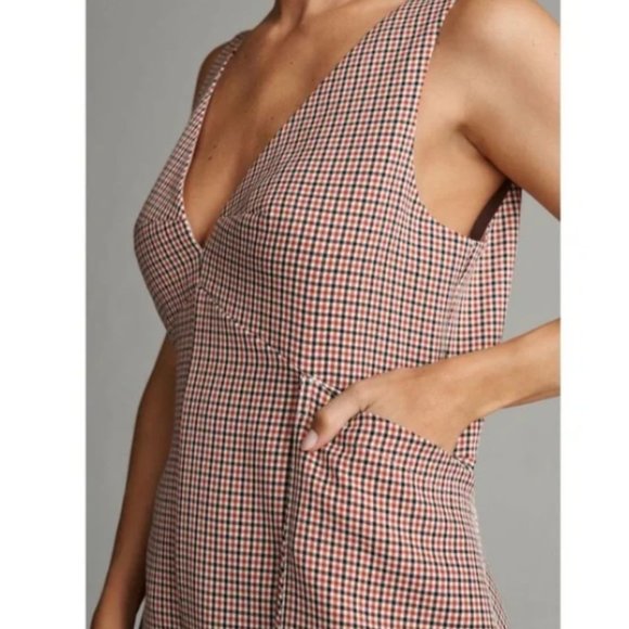 SOLD Anthropologie Mare Mare Houndstooth Tweed Romper NWT in Red & Black Large - Picture 5 of 16